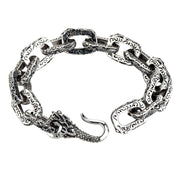 Dragon Link Sterling Silver Biker Men's Bracelet