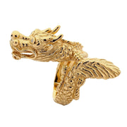 handmade yellow gold dragon ring