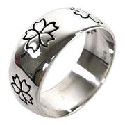 925 sterling silver Sakura Flower Band Ring
