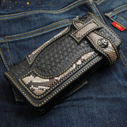 genuine leather western cowboy biker wallet for men