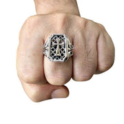 Gothic Cross Sterling Silver Men's Ring