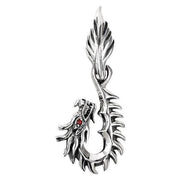 silver gothic dragon hook pendant