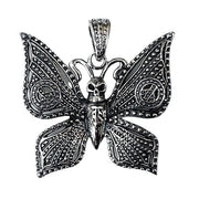 Butterfly silver goth pendant