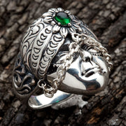Sterling Silver Maharaja Face Gothic Ring-Bikerringshop