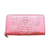 pink crocodile leather wallet purse