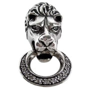 sterling silver lion biker pendant