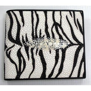 white tiger design stingray skin wallet