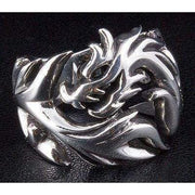 Flame Wolf Sterling Silver Gothic Ring